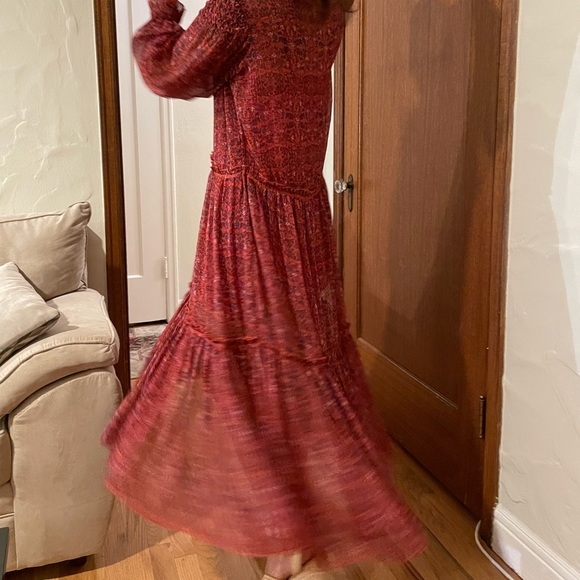 Free people tiered crinkle chiffon dress - Picture 3 of 7